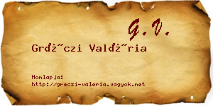 Gréczi Valéria névjegykártya